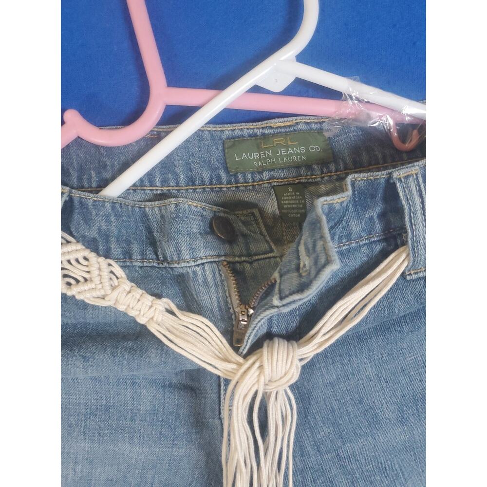 LRL Lauren Jeans Ralph Lauren Montauk Rope Belt Women’s Denim Jeans Size 8 NEW - Picture 5 of 16